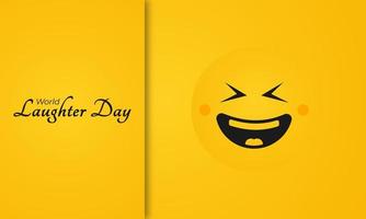 World Laughter Day Greeting Card Banner for Background With Smiley Emoticon Illustration vector