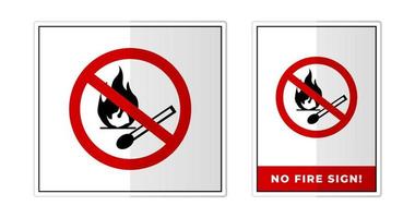 No fire Sign Label Symbol Icon Vector Illustration