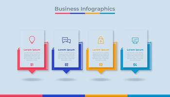 gráfico de proceso de visualización de datos comerciales de infografía de línea de tiempo. gráfico de diagrama abstracto con pasos, opciones vector