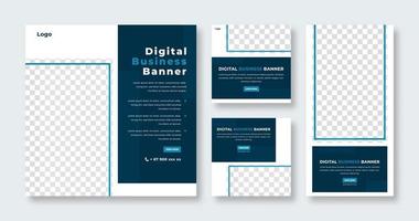 Digital Business Banner for Social Media Post, Mobile App, Banners, Promotinal and Presentation Flyer Template vector