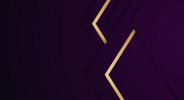 Abstract Premium Dark Purple Geometric Overlap Layers with Stripes Golden Lines Luxury Background vector