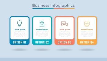 gráfico de proceso de visualización de datos comerciales de infografía de línea de tiempo. gráfico de diagrama abstracto con pasos, opciones vector