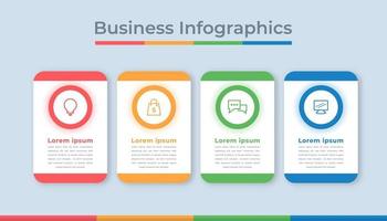 gráfico de proceso de visualización de datos comerciales de infografía de línea de tiempo. gráfico de diagrama abstracto con pasos, opciones vector