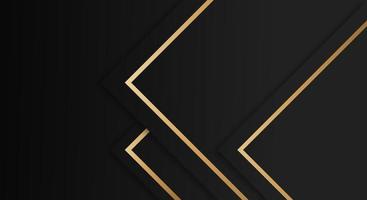 Abstract Premium Black Geometric Overlap Layers with Stripes Golden Lines Luxury Style Background vector