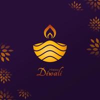 Happy Diwali Luxury Greeting Card for India Festival of Lights Holiday Invitation Template vector