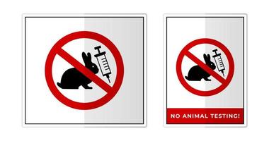 No animal testing Sign Label Symbol Icon Vector Illustration