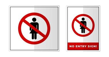 No entry Sign Label Symbol Icon Vector Illustration