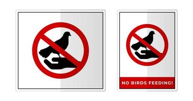 No aves alimentación firmar etiqueta símbolo icono vector ilustración