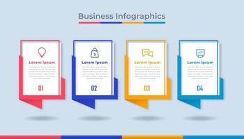 gráfico de proceso de visualización de datos comerciales de infografía de línea de tiempo. gráfico de diagrama abstracto con pasos, opciones vector