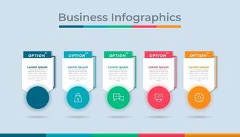 gráfico de proceso de visualización de datos comerciales de infografía de línea de tiempo. gráfico de diagrama abstracto con pasos, opciones vector