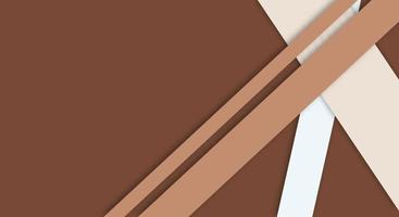 Papercut Background Geometric Overlap Layers with Stripes Brown and White Color with Copy Space vector