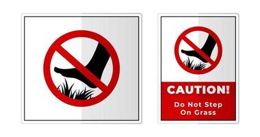 Do not Step on Grass Sign Label Symbol Icon Vector Illustration