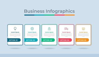 gráfico de proceso de visualización de datos comerciales de infografía de línea de tiempo. gráfico de diagrama abstracto con pasos, opciones vector