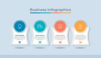 gráfico de proceso de visualización de datos comerciales de infografía de línea de tiempo. gráfico de diagrama abstracto con pasos, opciones vector