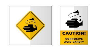 Corrosive Acid Safety Sign Label Symbol Icon Vector Illustration