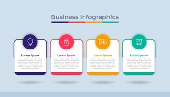 gráfico de proceso de visualización de datos comerciales de infografía de línea de tiempo. gráfico de diagrama abstracto con pasos, opciones vector