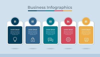 gráfico de proceso de visualización de datos comerciales de infografía de línea de tiempo. gráfico de diagrama abstracto con pasos, opciones vector