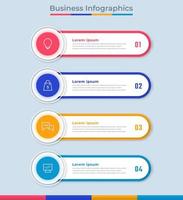 gráfico de proceso de visualización de datos comerciales de infografía de línea de tiempo. gráfico de diagrama abstracto con pasos, opciones vector