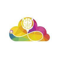 Brain care vector logo template. Stethoscope and human brain icon logo design.