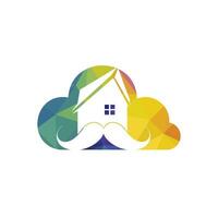 Mustache home vector logo design. Strong house logo design concept.