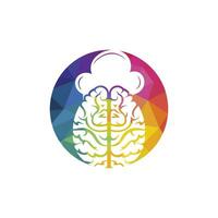 concepto de diseño de logotipo de vector de chef inteligente. icono de cerebro y sombrero de chef.