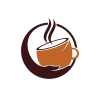 Healthy coffee and tea care vector logo design template.