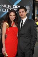 Lynn Collins  husband Steven Strait  arriving at the XMen Origins  Wolverine screening at Graumans Chinese Theater in Los Angeles CA on April 28 20092009 photo