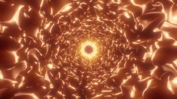 abstrakt Gelb Gold Energie Tunnel von Wellen glühend abstrakt Hintergrund, Video 4k, 60 fps