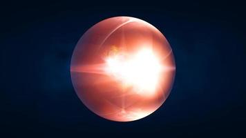 abstrakt Ball Kugel Planet irisierend Energie transparent Glas Magie mit Energie Wellen im das Ader abstrakt Hintergrund. Video 4k, 60 fps