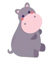 cute colorful hippopotamus vector