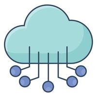 cloud with circuits vector