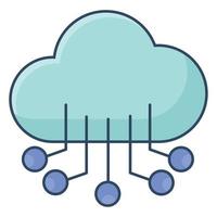 cloud with circuits vector