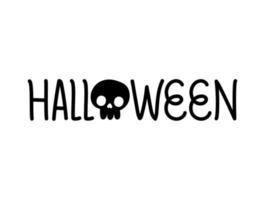 halloween lettering with a skull vector