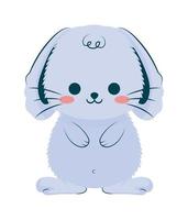 cute blue rabbit vector