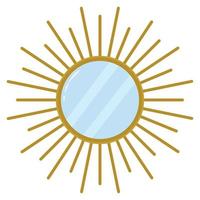 mirror with sun shape vector