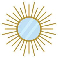 mirror with sun shape vector