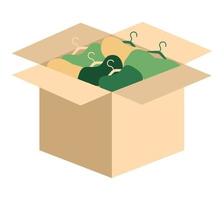 caja con camisas vector