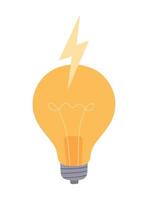 light bulb with thunder vector