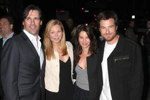 Jon Hamm Jennifer Westfeldt Jason Bateman  Wife  arriving at the I Love You Man Premiere at the Mann Village Theater in Westwood CA on  March 17 2009 2009 photo