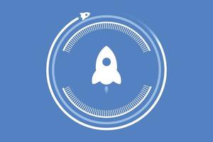 Lovely space rocket with a flat design, vector