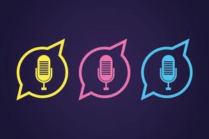 Different microphone styles vector