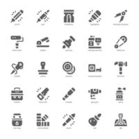 Crafting icon pack for your website design, logo, app, and user interface. Crafting icon glyph design. Vector graphics illustration and editable stroke.