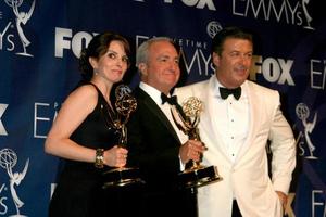 Tina Fey Lorne Michaels and Alec BaldwinEmmy Awards 2007  Press RoomShrine AuditoriumLos Angeles  CASeptember 16 20072007 photo