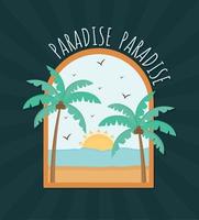 beach paradise stamp vector