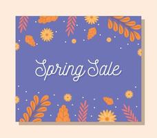 purple spring sale banner vector