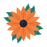 orange flower design vector