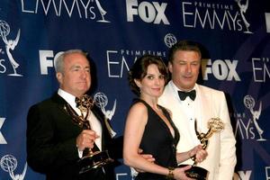 Tina Fey Lorne Michaels and Alec BaldwinEmmy Awards 2007  Press RoomShrine AuditoriumLos Angeles  CASeptember 16 20072007 photo