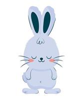 cute blue bunny vector