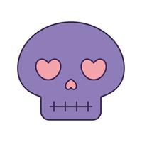 skull in love vector