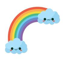 rainbow and clouds vector